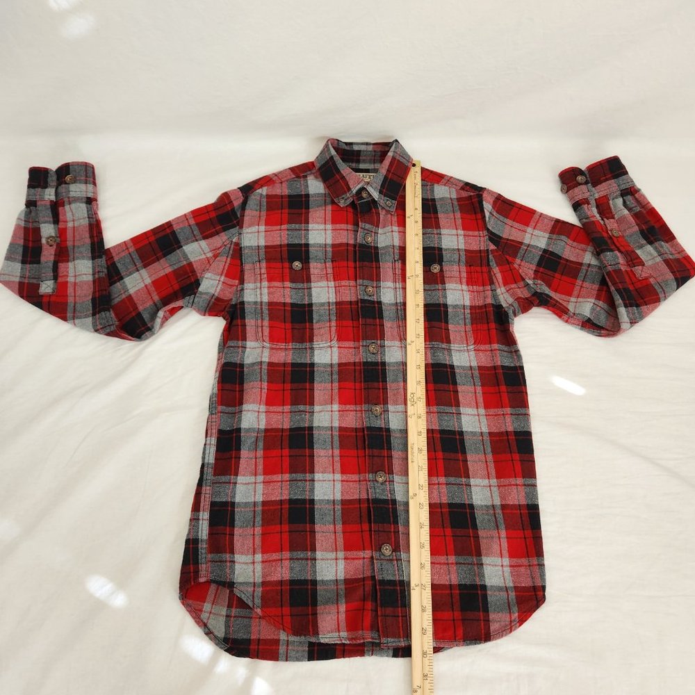 DULUTH Red Gray Plaid Free Swingin' Flannel Trim Fit Shirt Size S LIKE NEW! - Picture 14 of 16